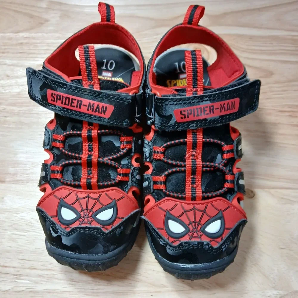Marvel Spiderman Fisherman Sandals Boy Toddlers Size 10